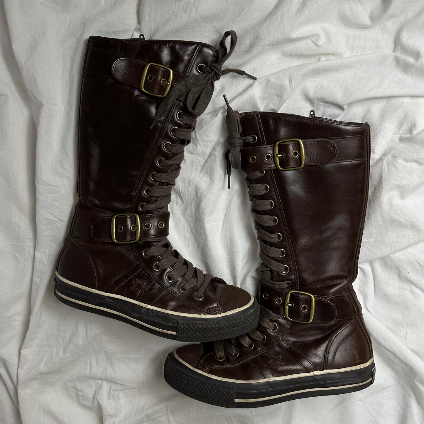 Converse Vintage Buckle Leather Lace Up Boots 38/39