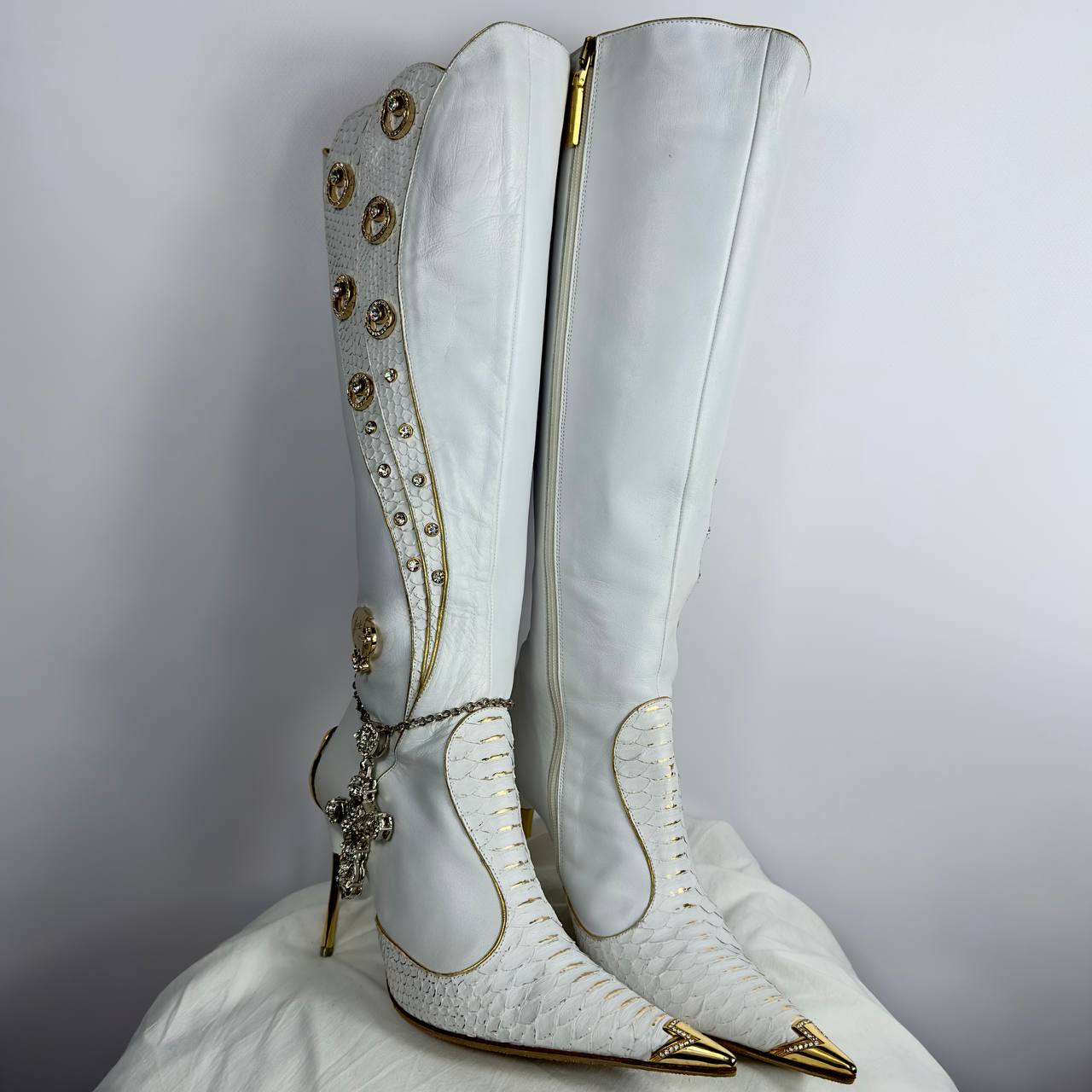 Hamlet Couture Italian Python Leather Boots 37.5/38.5