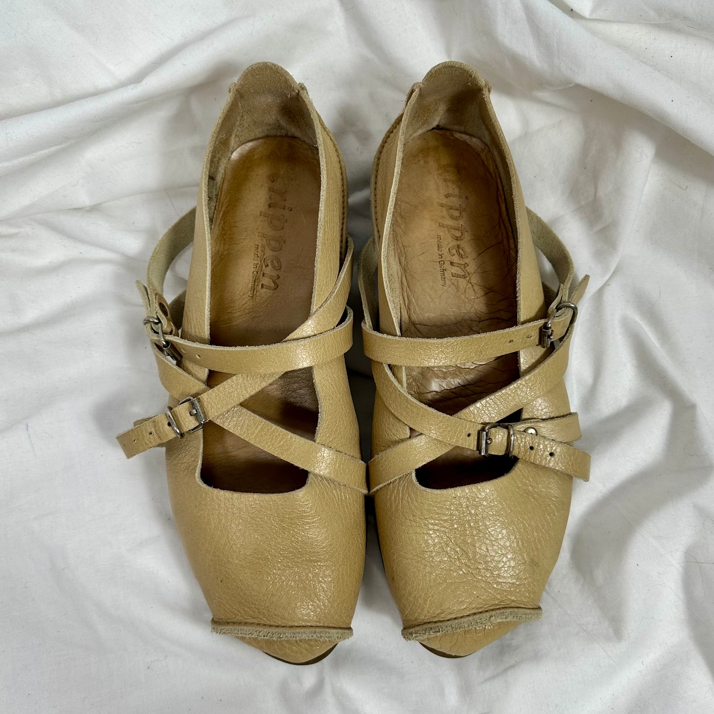 Trippen Vintage Leather Ballet Flats 40/40.5