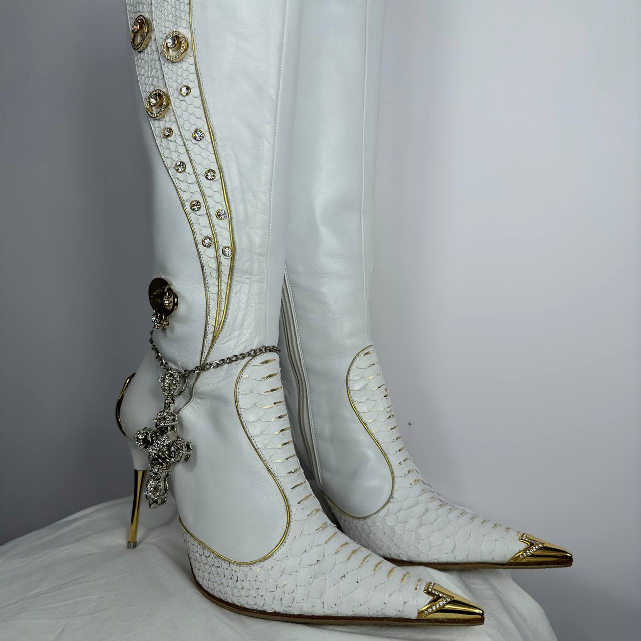 Hamlet Couture Italian Python Leather Boots 37.5/38.5