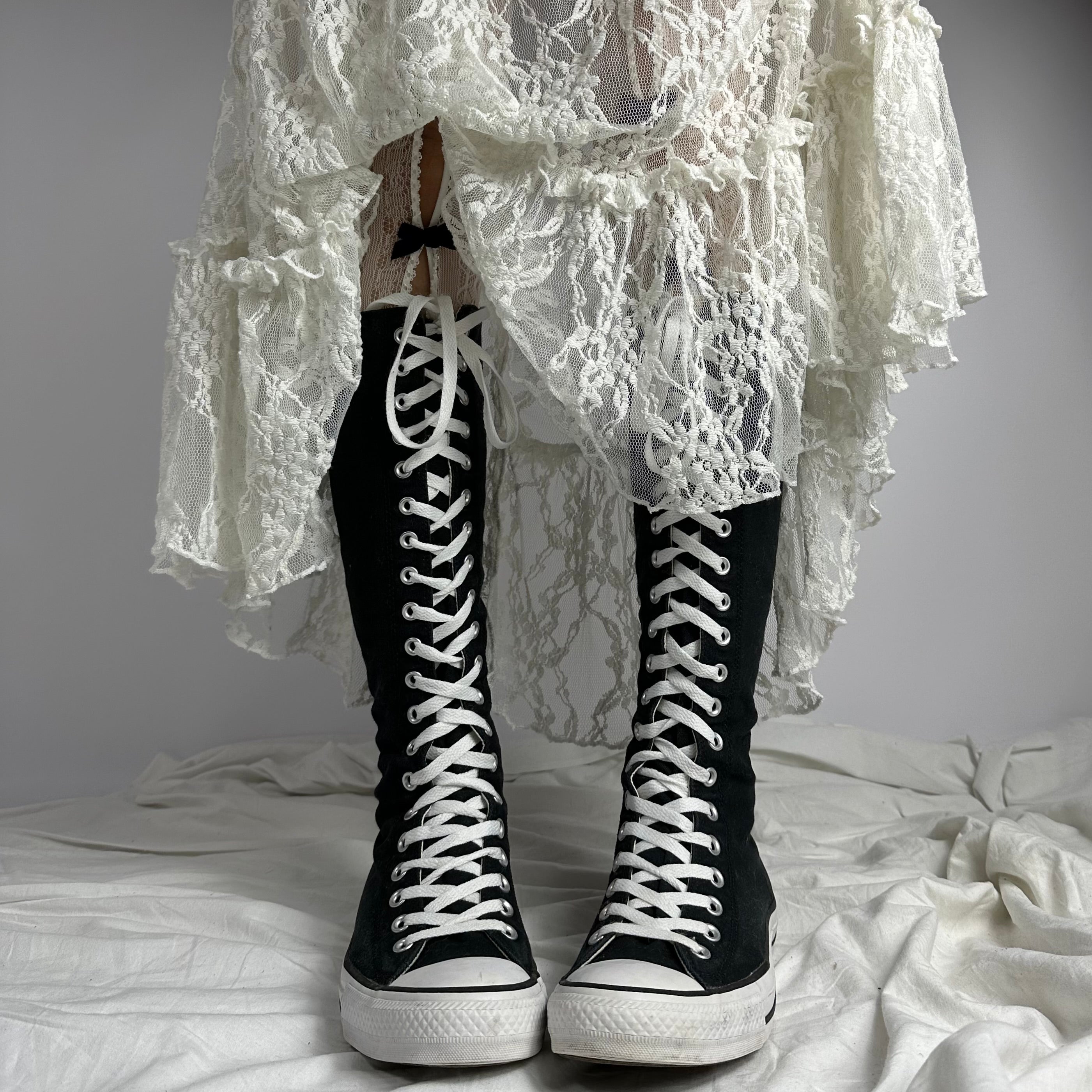 Converse Vintage Knee High Lace Up Boots 37.5 40 41