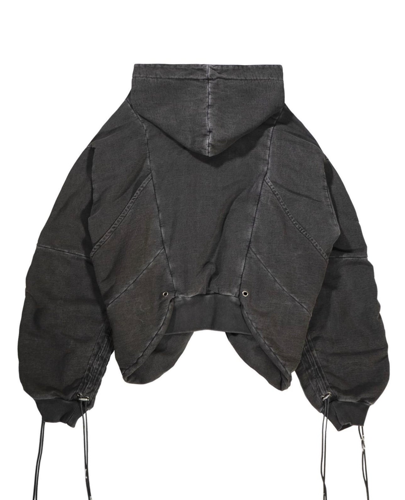 Shine Luxury Golucida zipper cargo denim hoodie