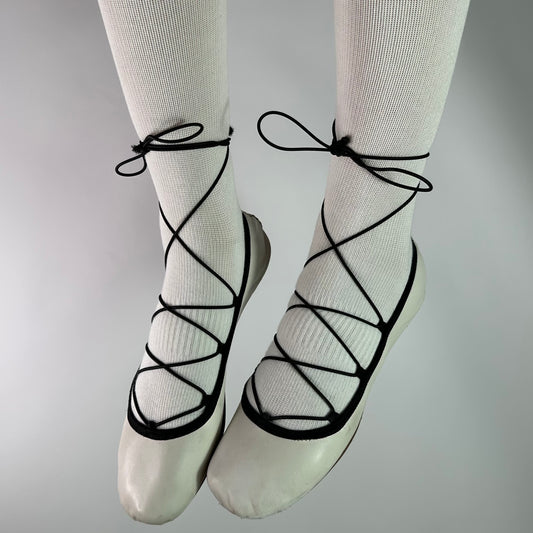 Vintage Italian Leather Wrap Ballet Flats