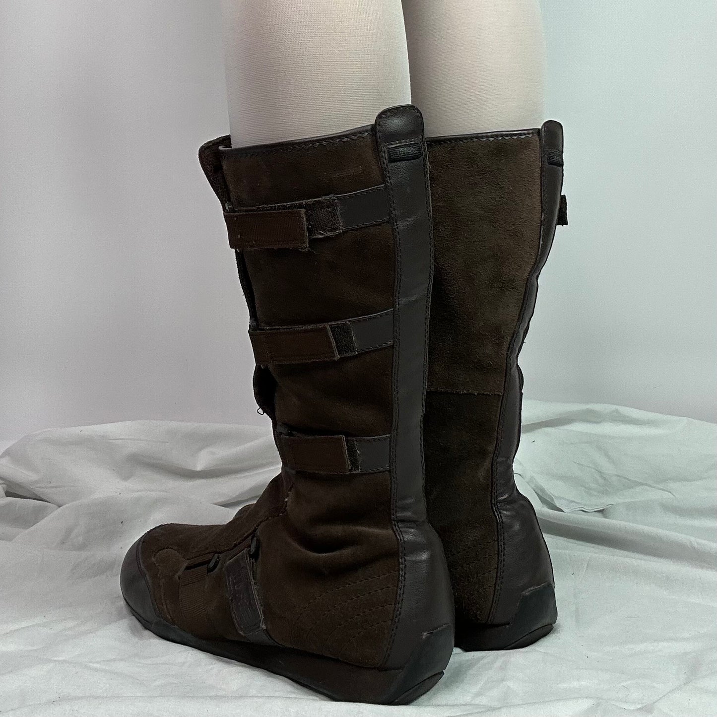 Esprit Vintage Suede Moto Biker Boots