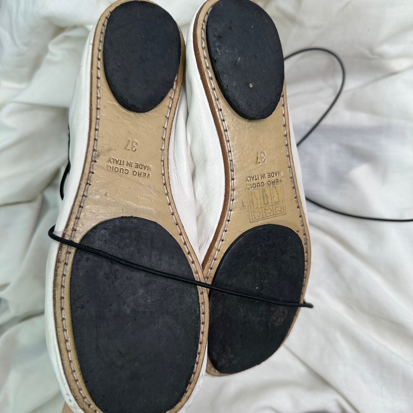 Vintage Italian Leather Wrap Ballet Flats