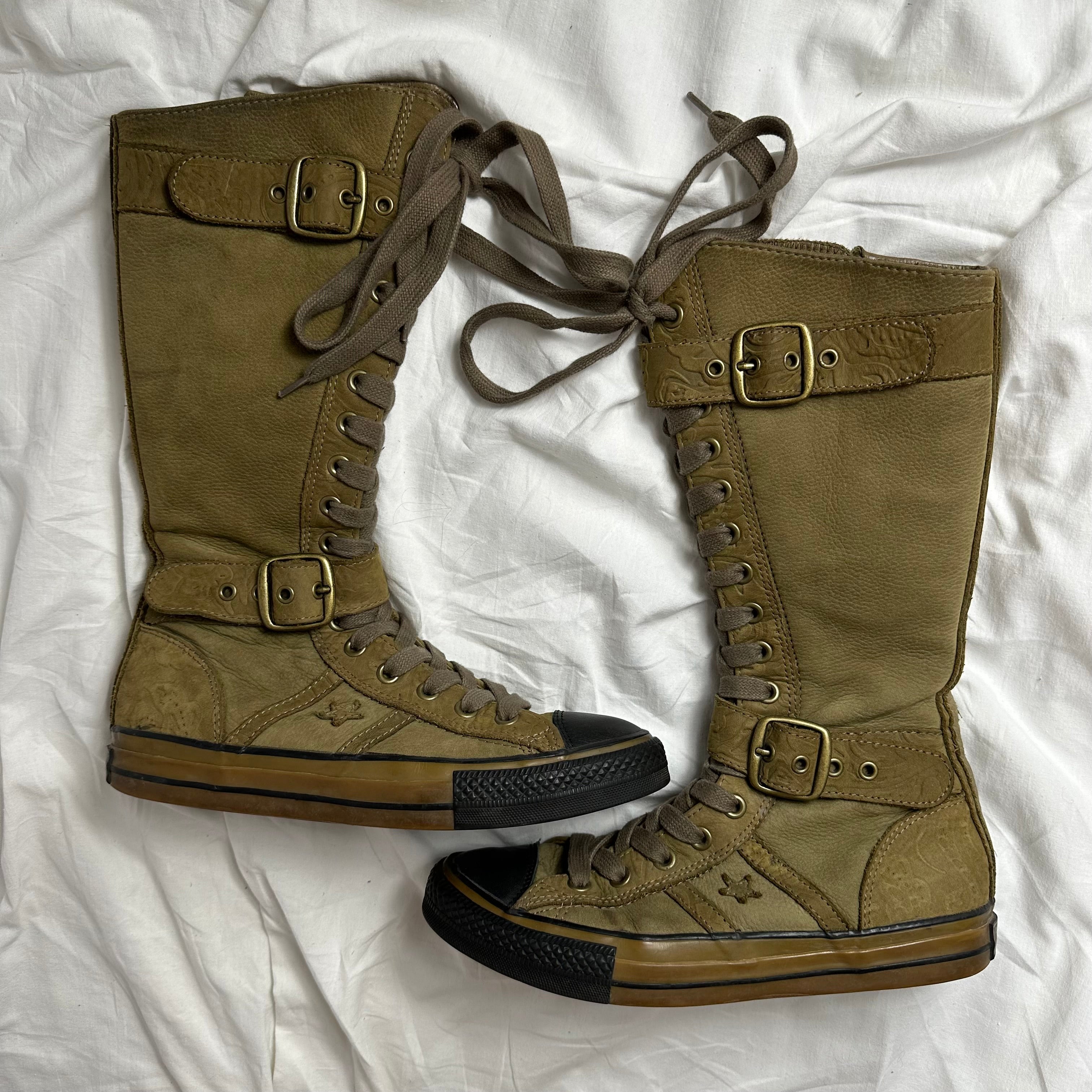 Converse Vintage Buckle Lace up Boots 38 39 darina s garms