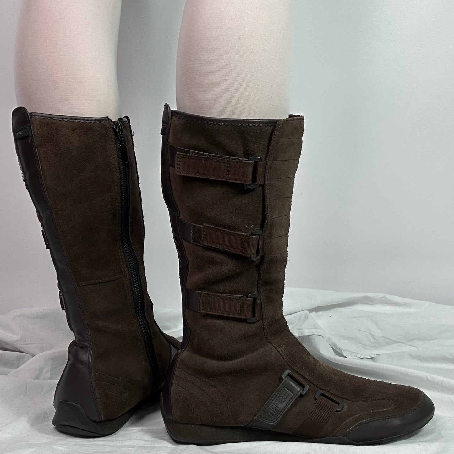 Esprit Vintage Suede Moto Biker Boots