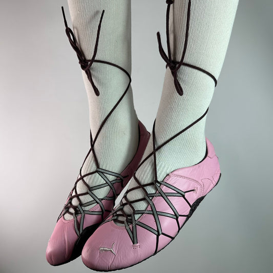 Puma Vintage Wrap Lace Up Ballet Flats