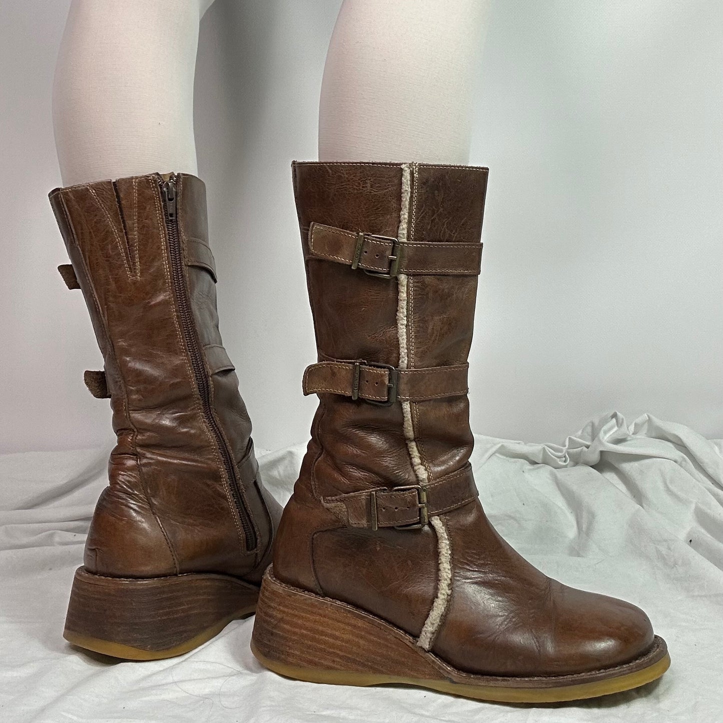 Destroy Vintage Leather Platform Boots