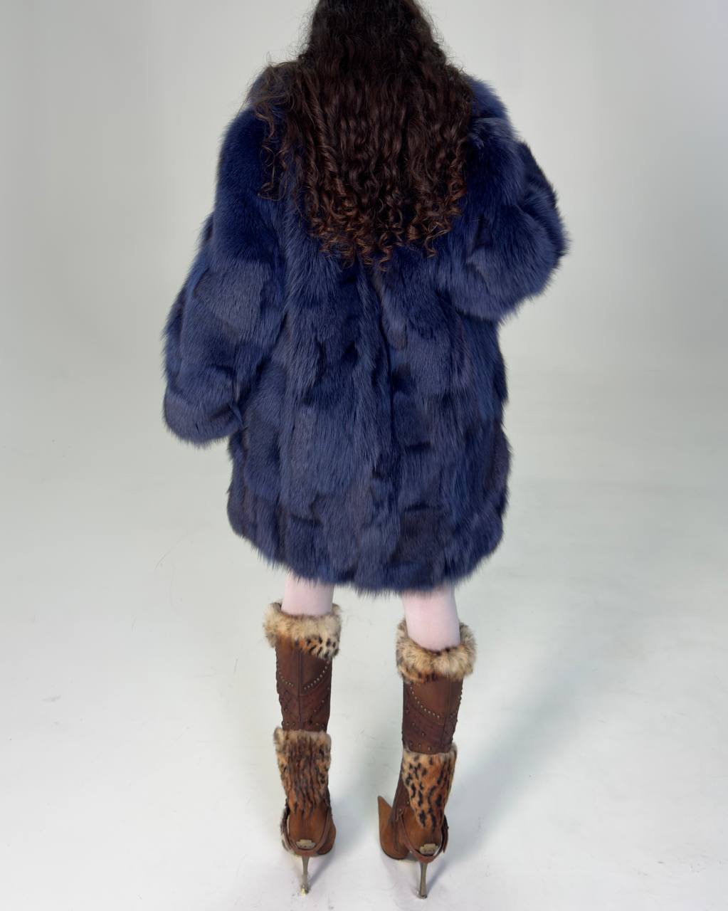 Blue Arctic Fox Vintage Fur Coat