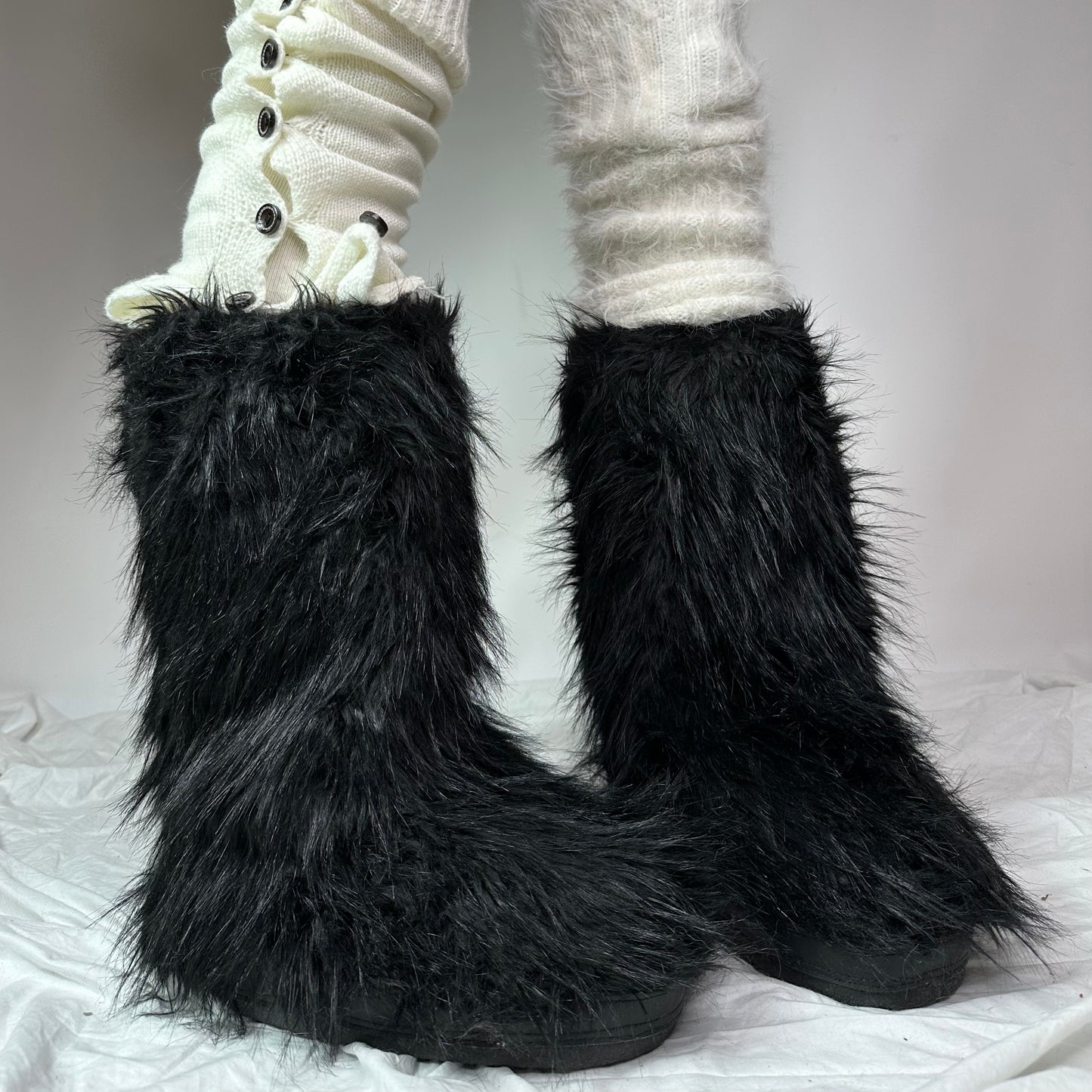 Black Fur Boots 36/38