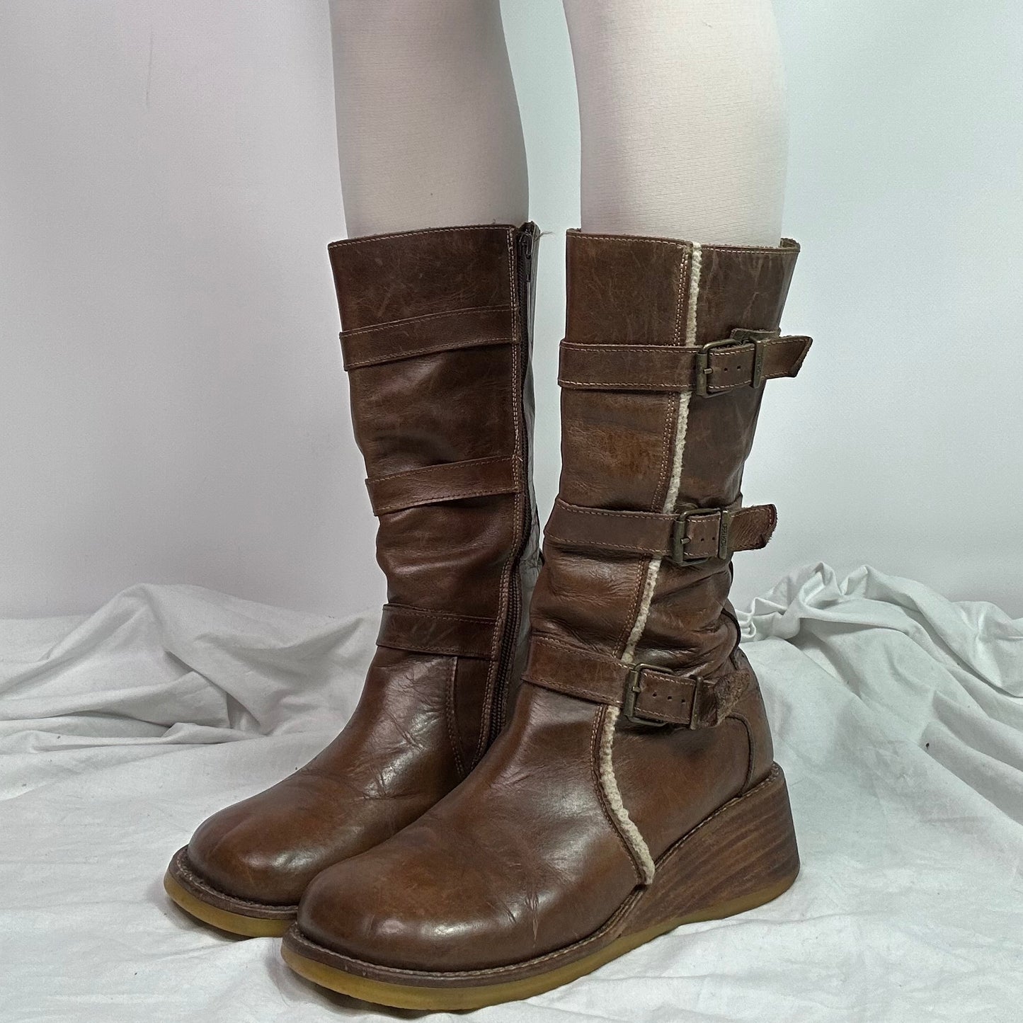 Destroy Vintage Leather Platform Boots