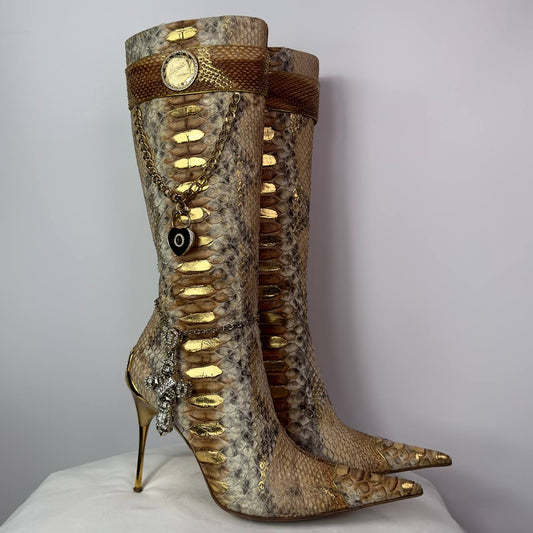 Hamlet Couture Python Leather Boots