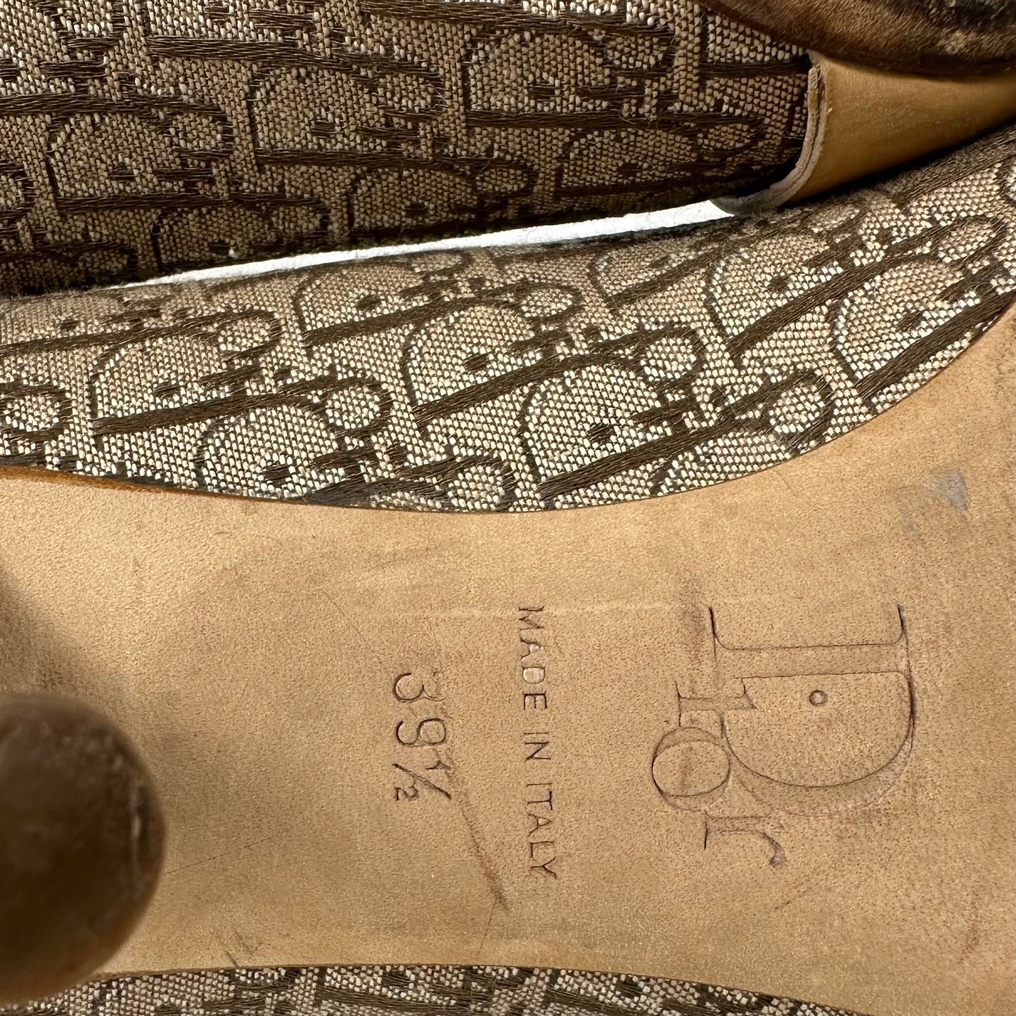 Dior Galliano Vintage Monogram Buckle Heels 39/39.5