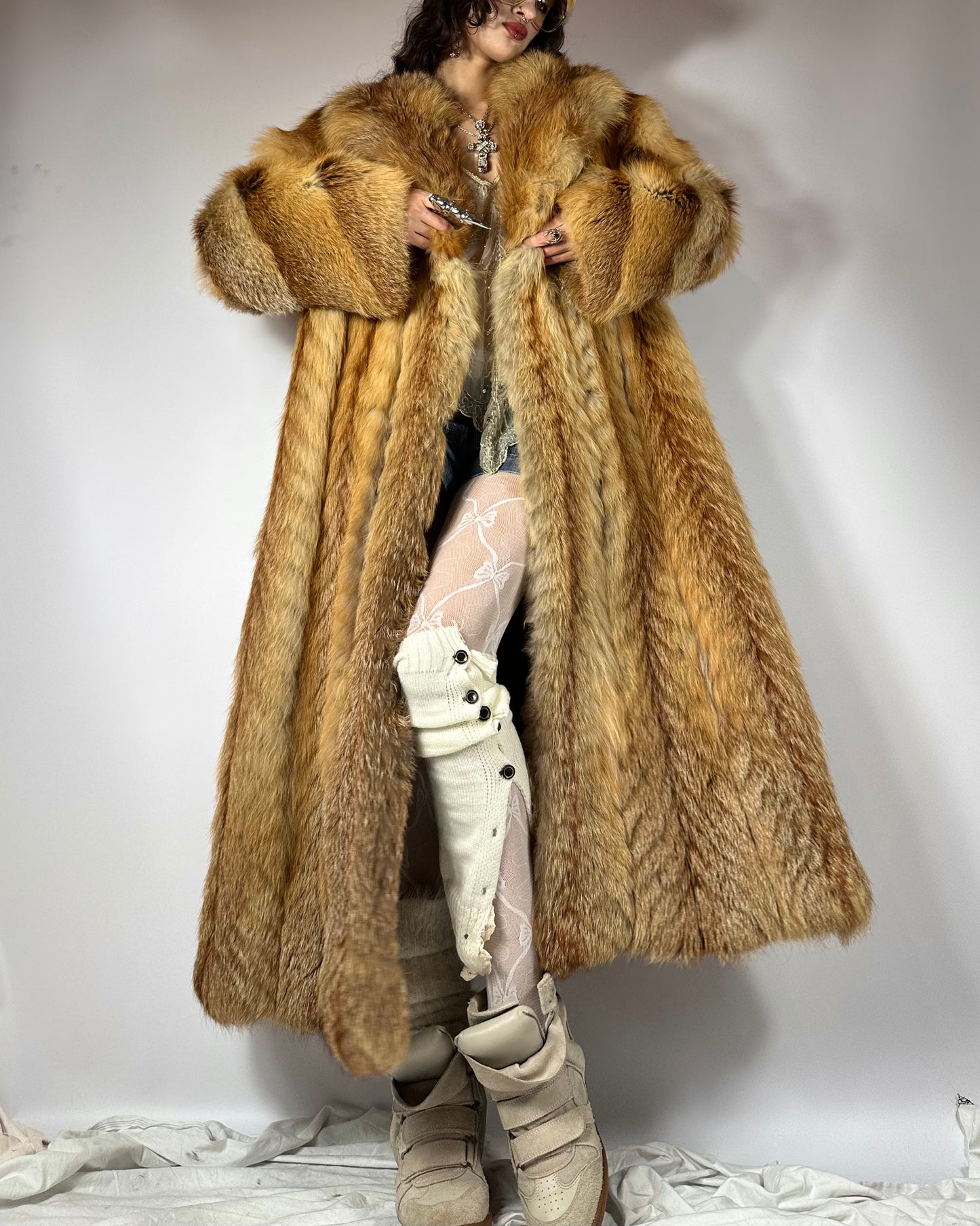 Vintage Maxi Fox Fur Coat