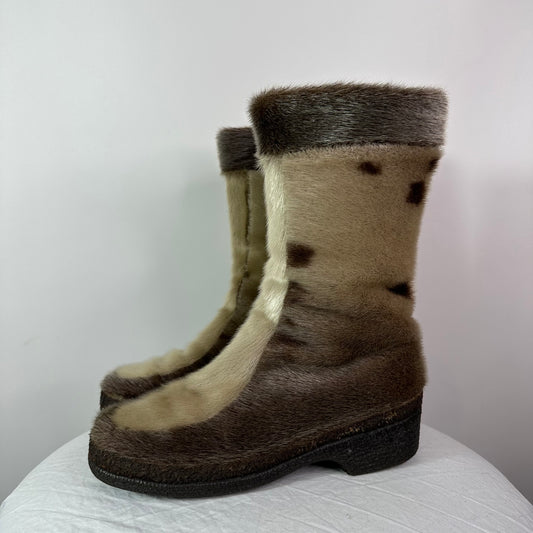 Vintage Fur Boots 38/39.5