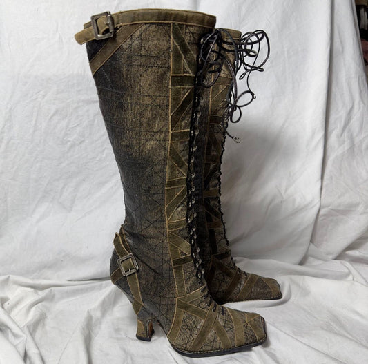 Christian Dior By Galliano 2000 runway lace up riding boots