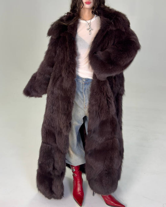 Vintage Arctic Fox Fur Coat - Long & Fluffy Thick Fur