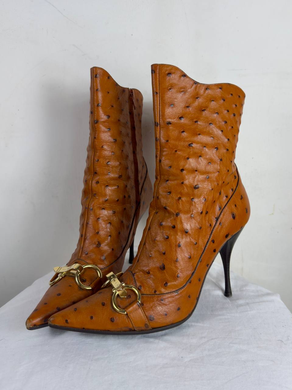 Casadei Vintage Ostrich Boots 39/39.5