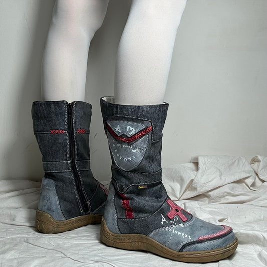 Vintage Cyber Moto Boots