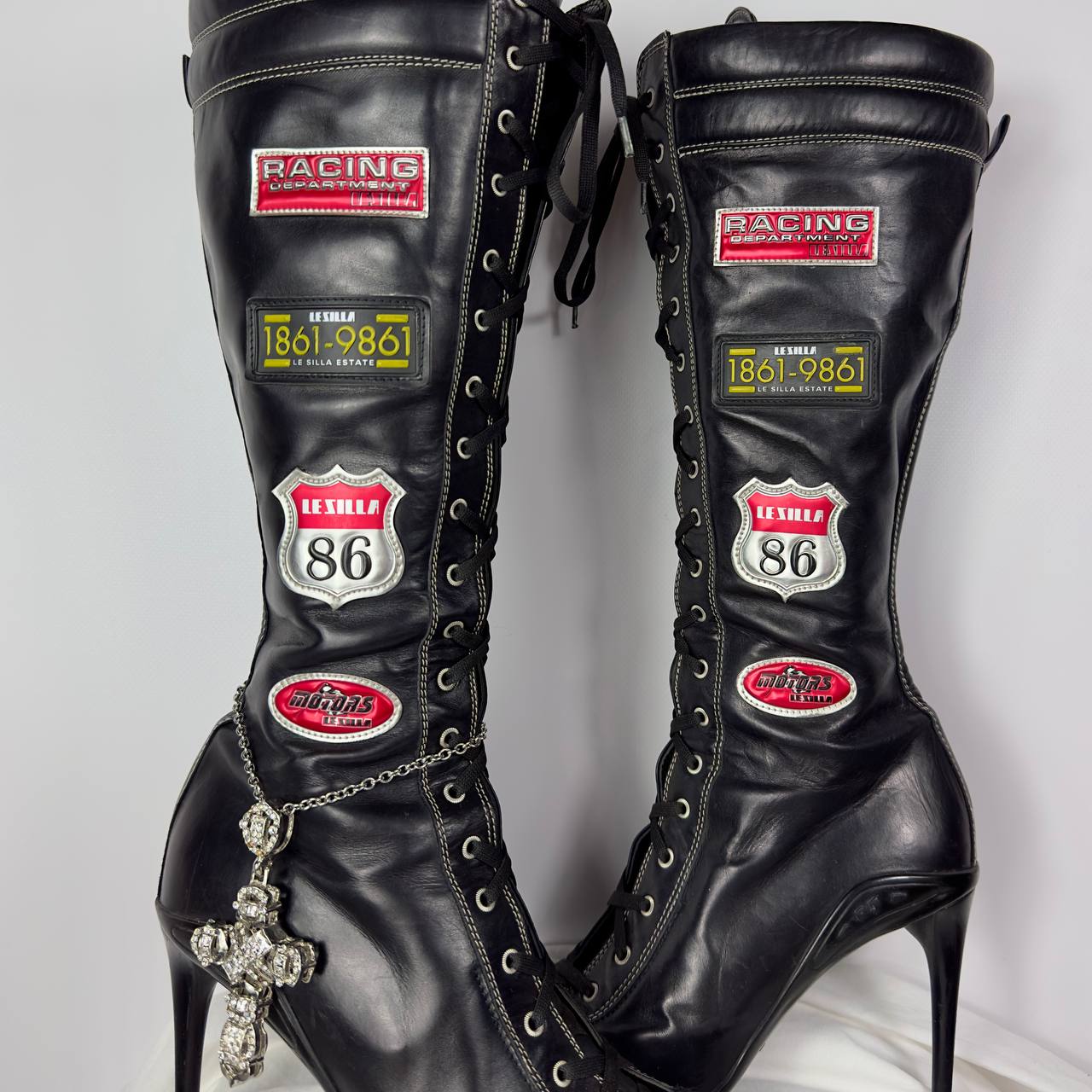 Le Silla Vintage Racing Leather Boots 38.5/39.5