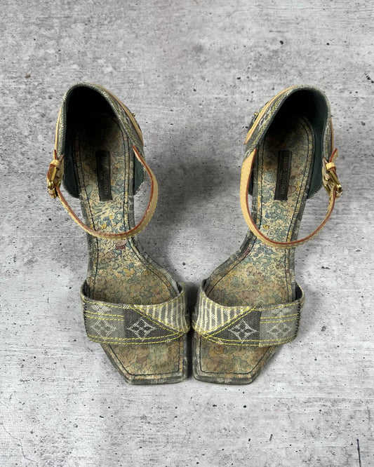 Louis Vuitton Monogramme Vintage Denim Heels 38/38.5