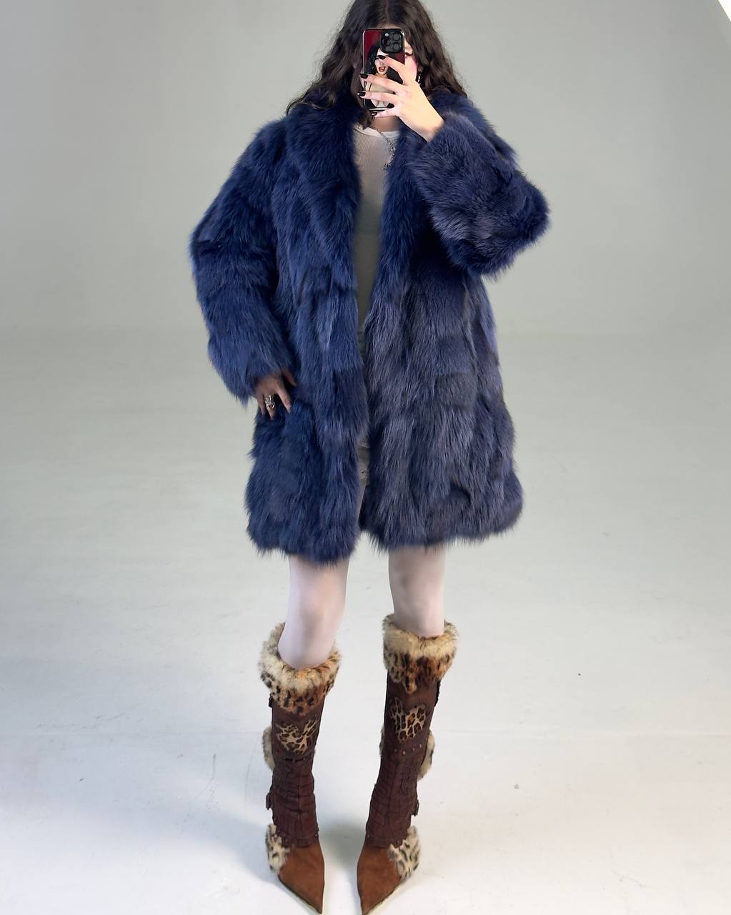 Blue Arctic Fox Vintage Fur Coat