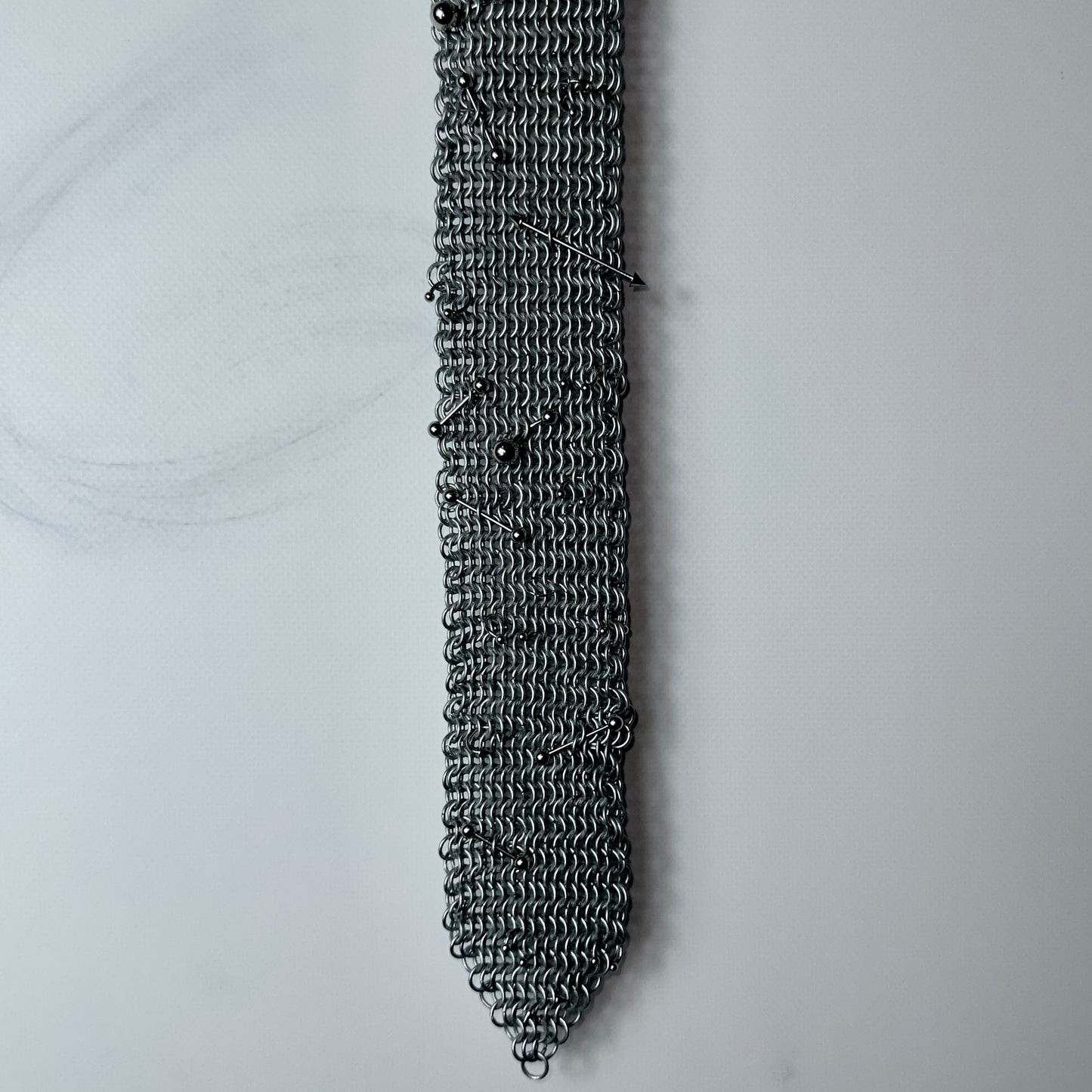 Pierced Chain Mail Tie Handmade