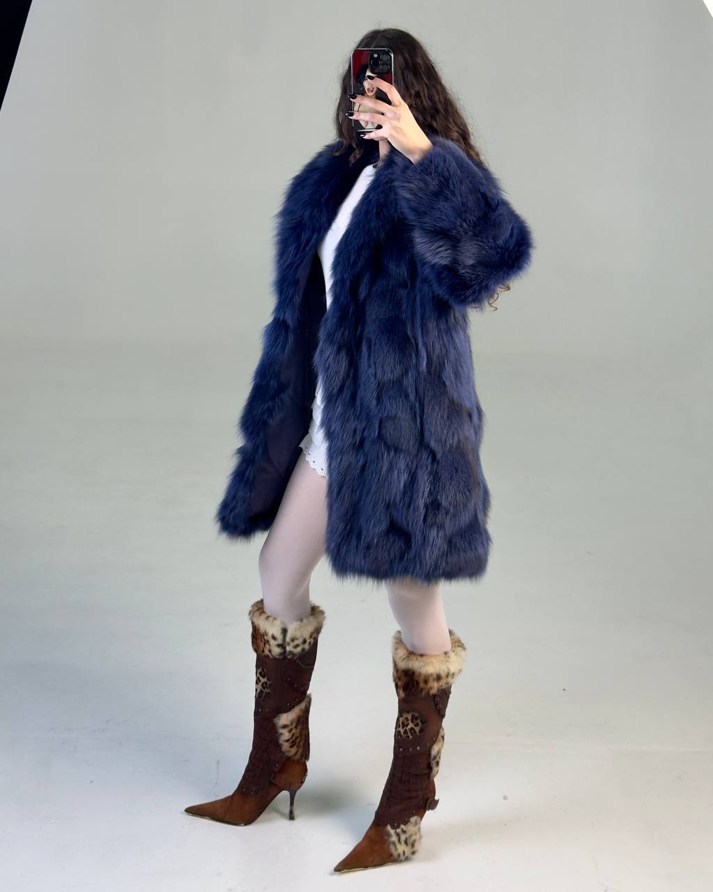 Blue Arctic Fox Vintage Fur Coat