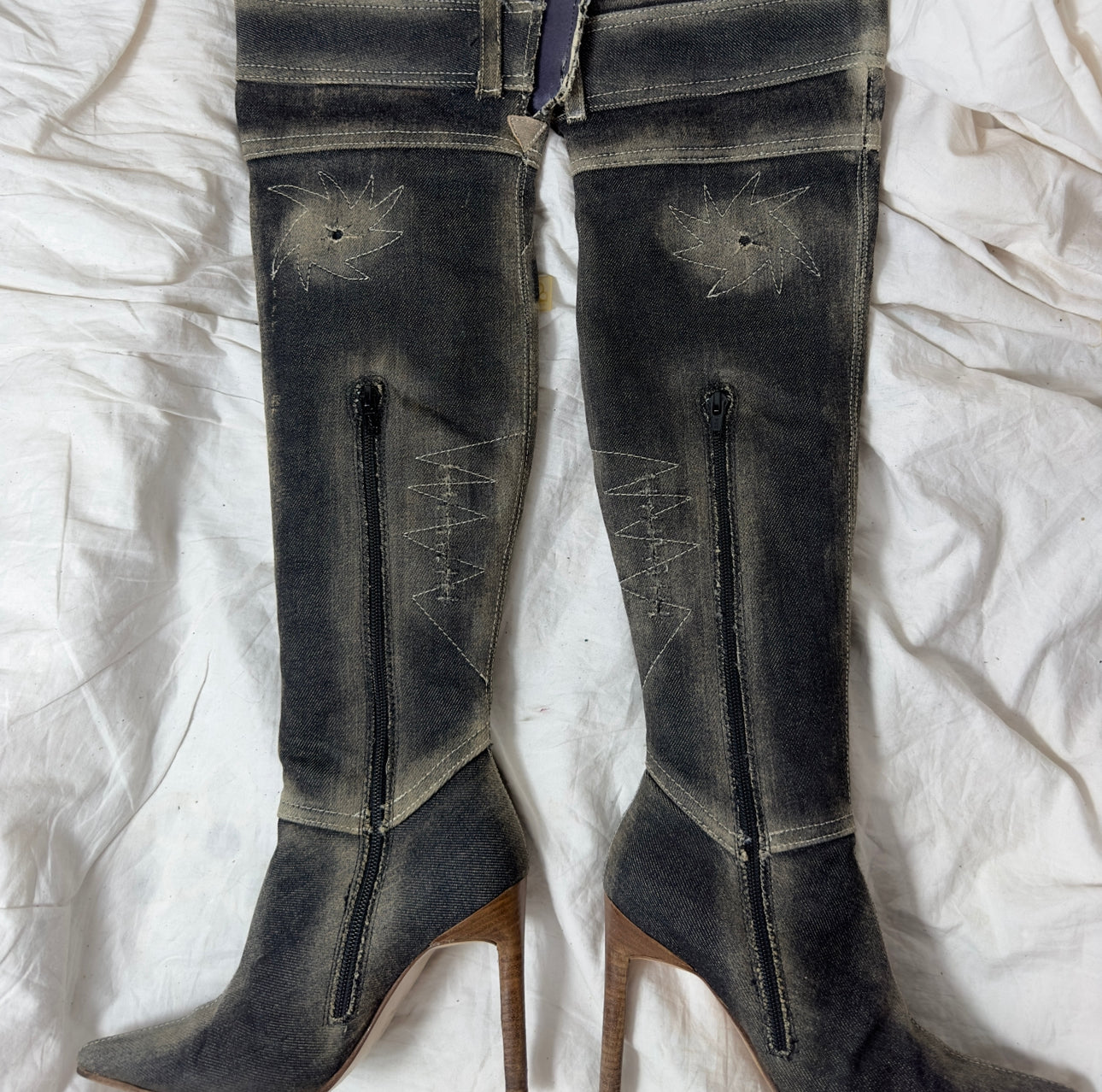 El Dante’s Over The Knee Denim Boots 36