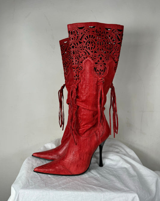 Vintage Italian Medea Leather Boots 38/39
