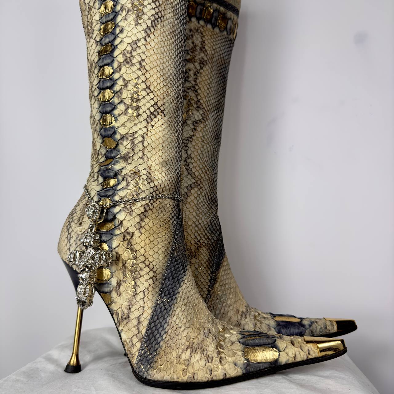 Hamlet Couture Python Leather Italian Boots 37/38 & 39/40