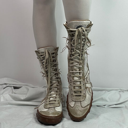 Art Company Distressed Boxing Lace Up boots