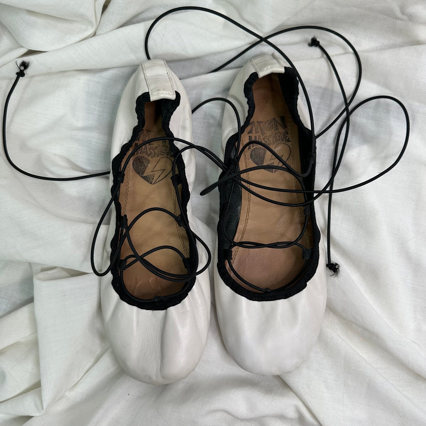 Vintage Italian Leather Wrap Ballet Flats