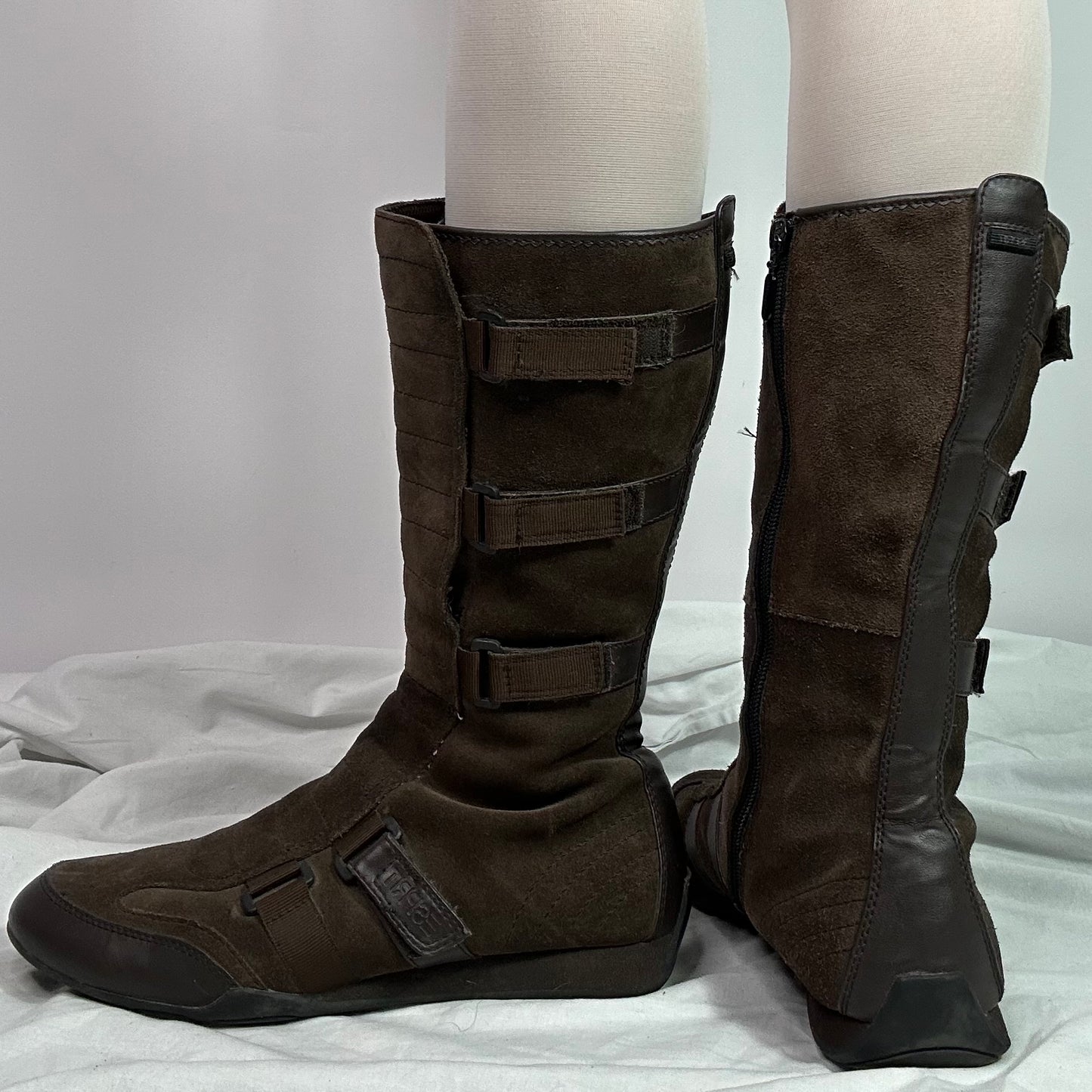 Esprit Vintage Suede Moto Biker Boots