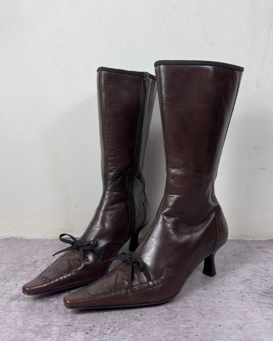 Vintage Italian Belmondo Bow Boots 38/38.5