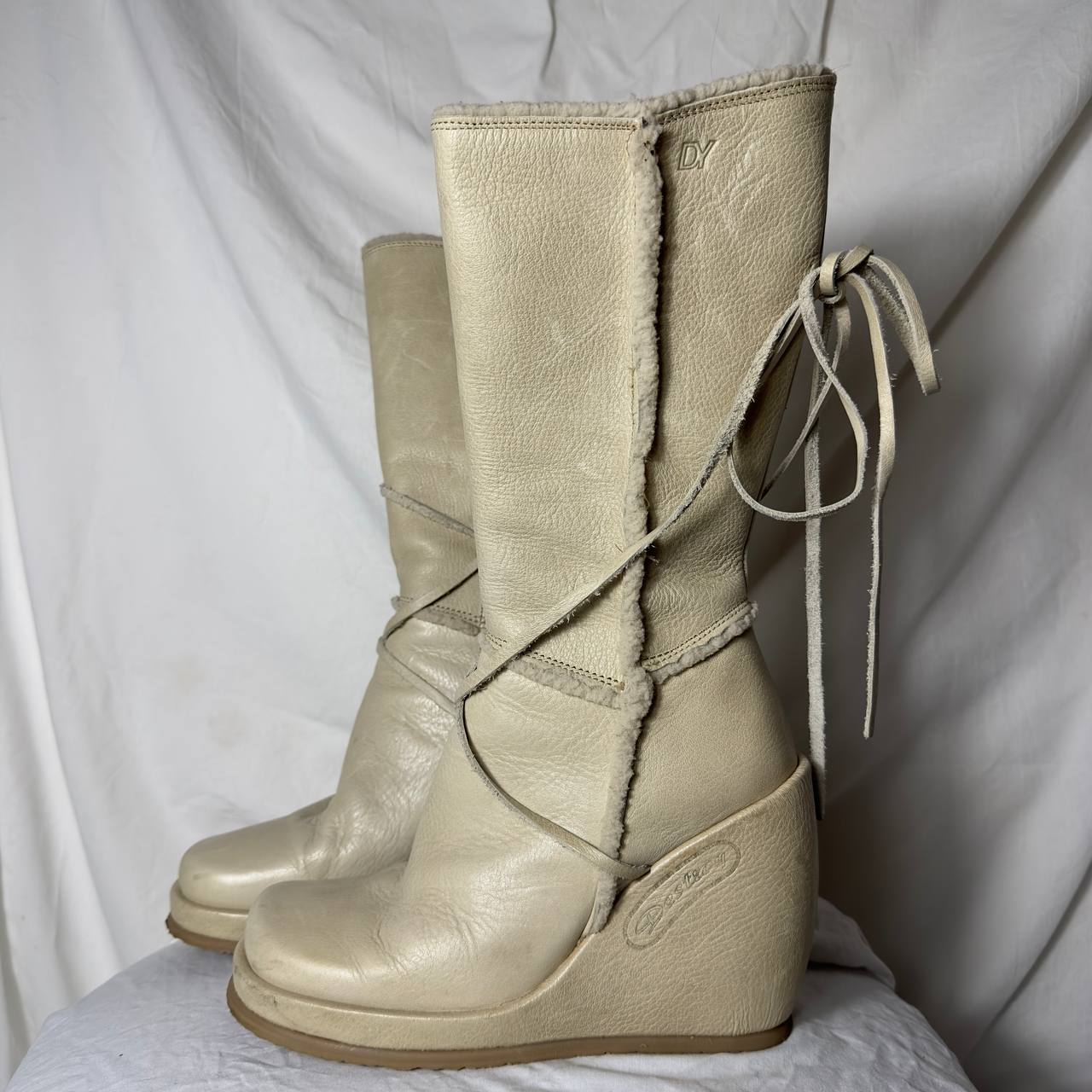 Destroy Vintage Leather Wedge Boots