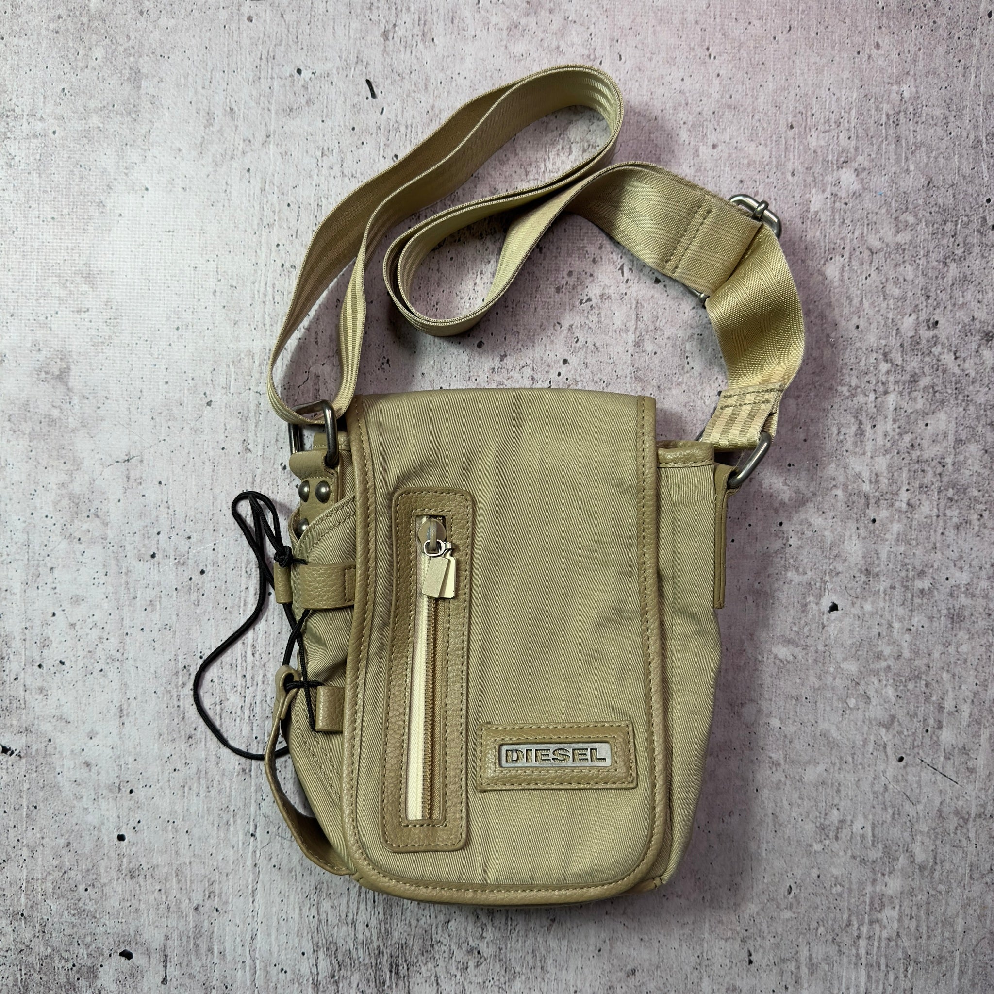 DIESEL on sale vintage Canvas Handbag 14x12x4 Olive Unisex