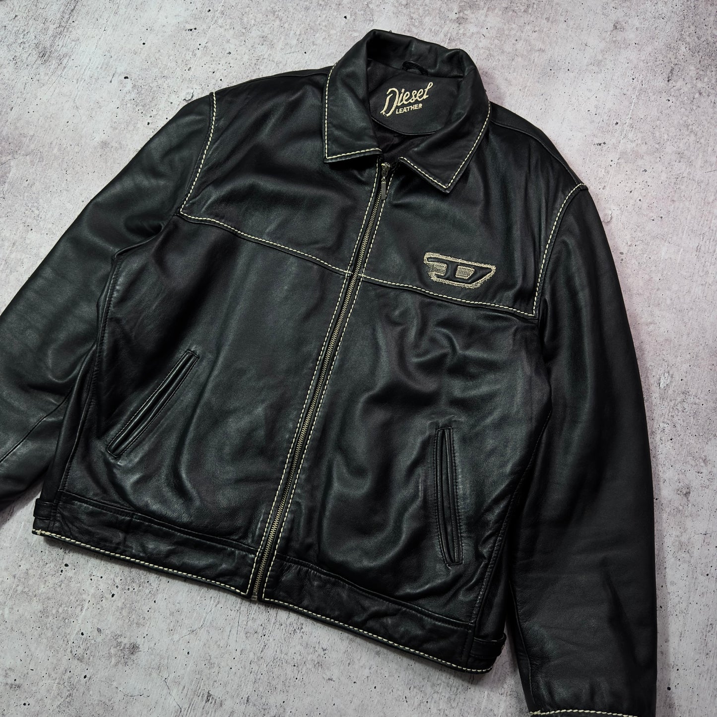 Diesel 90s Vintage Leather Moto Jacket