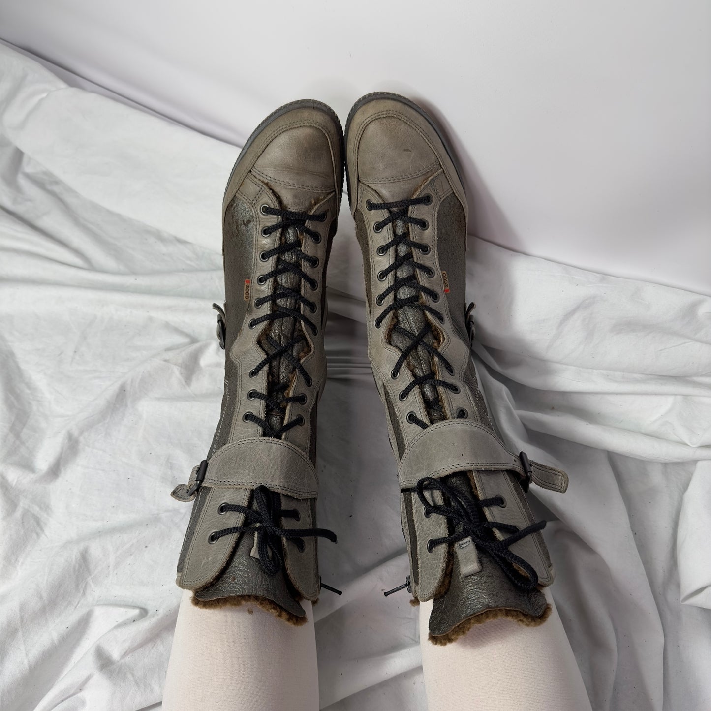 Ecco Vintage Lace Up Boxing Boots