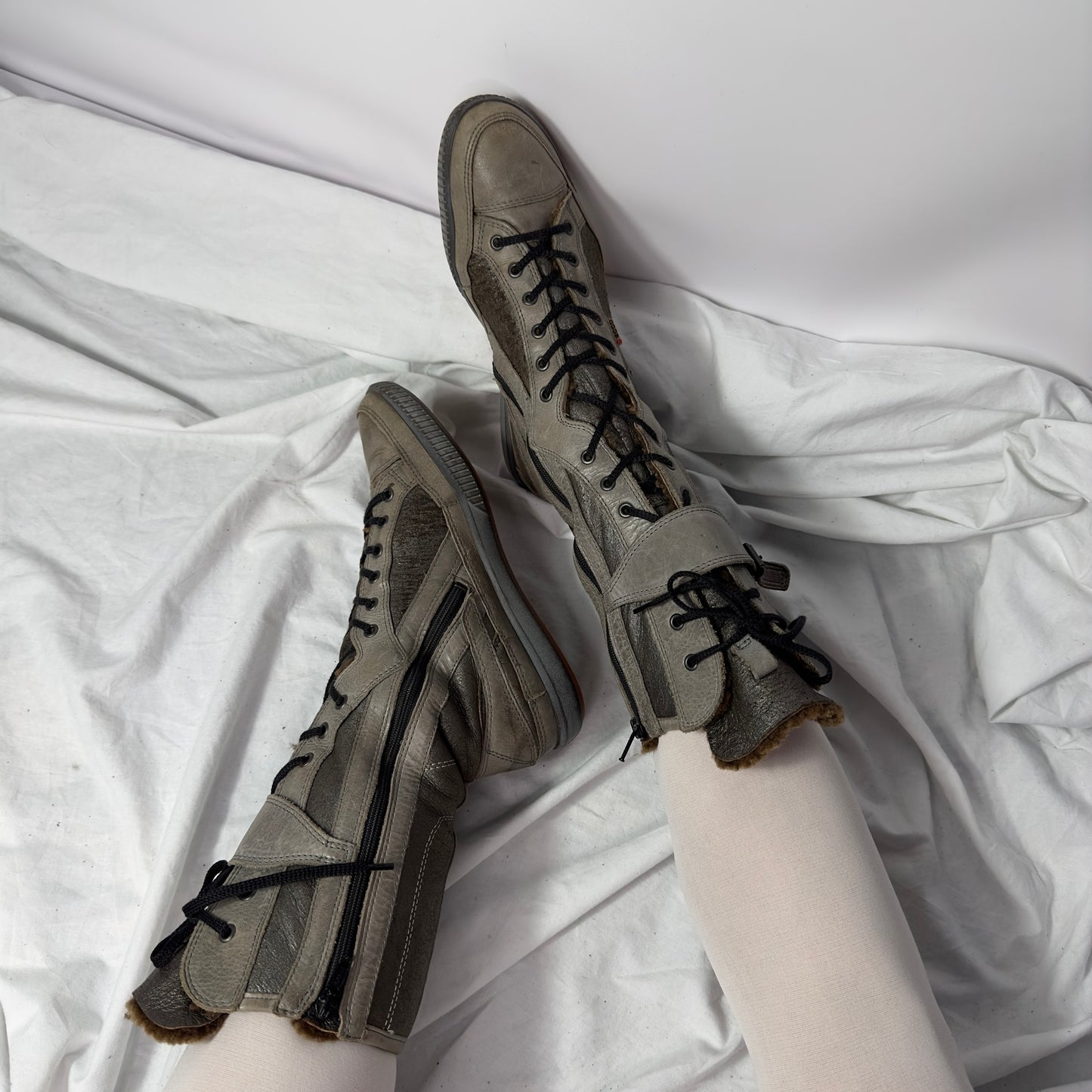 Ecco Vintage Lace Up Boxing Boots