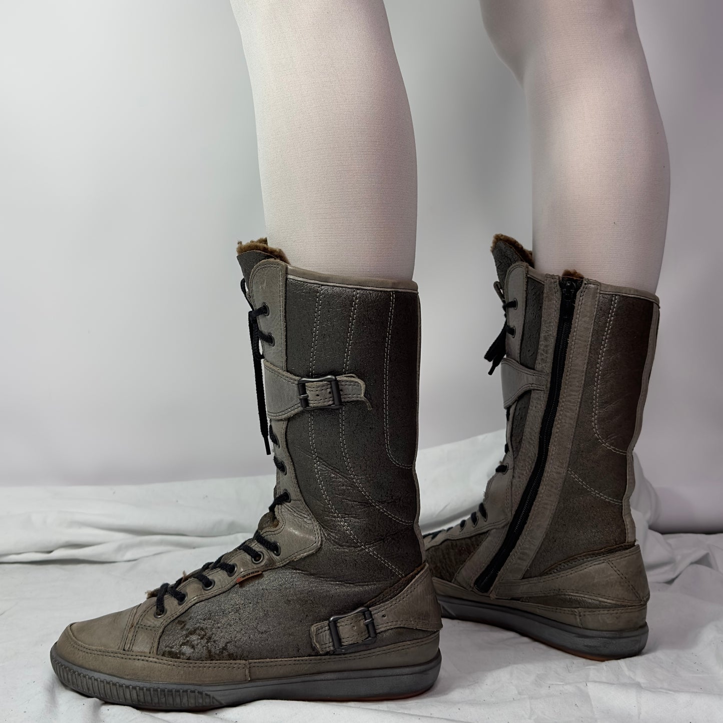 Ecco Vintage Lace Up Boxing Boots