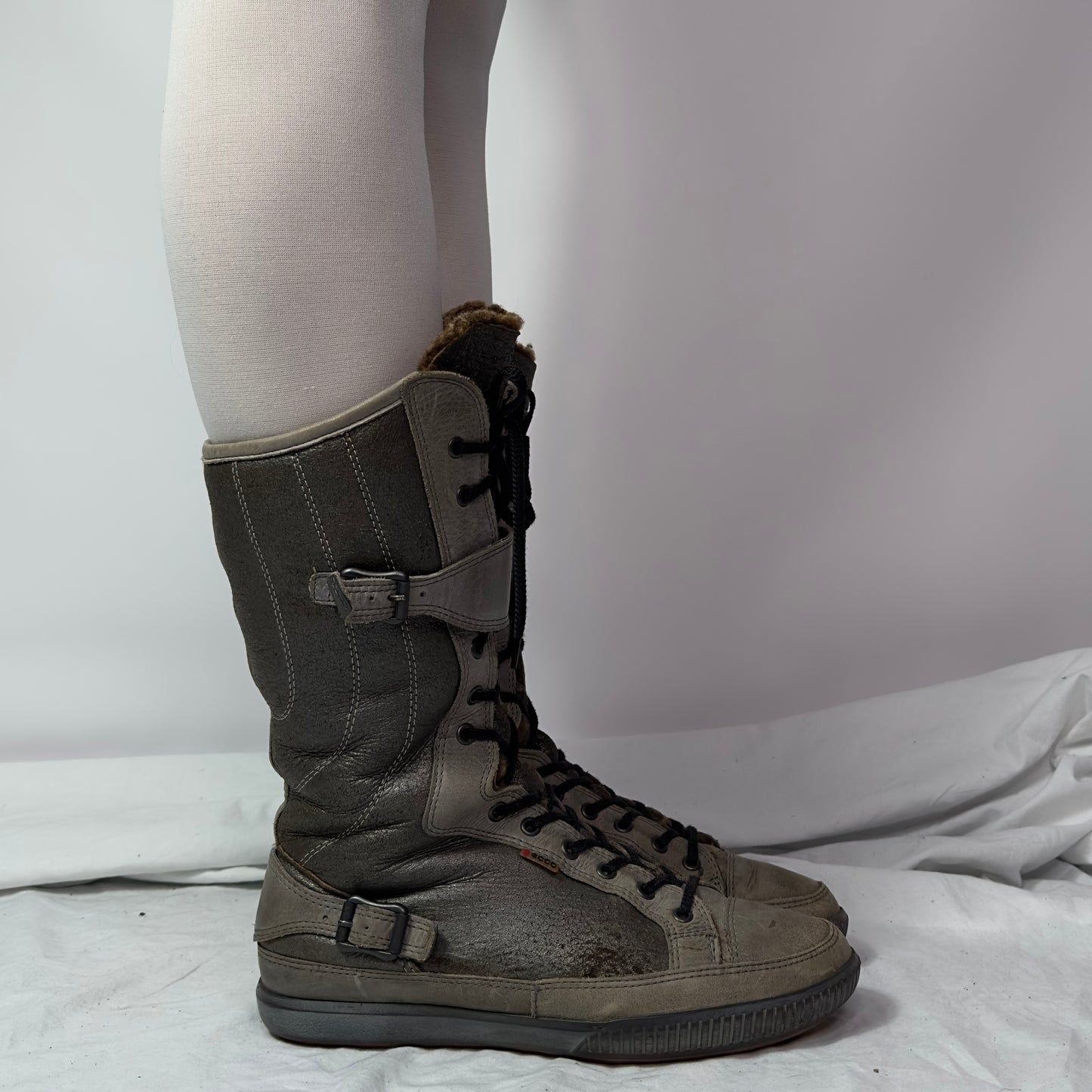 Ecco Vintage Lace Up Boxing Boots