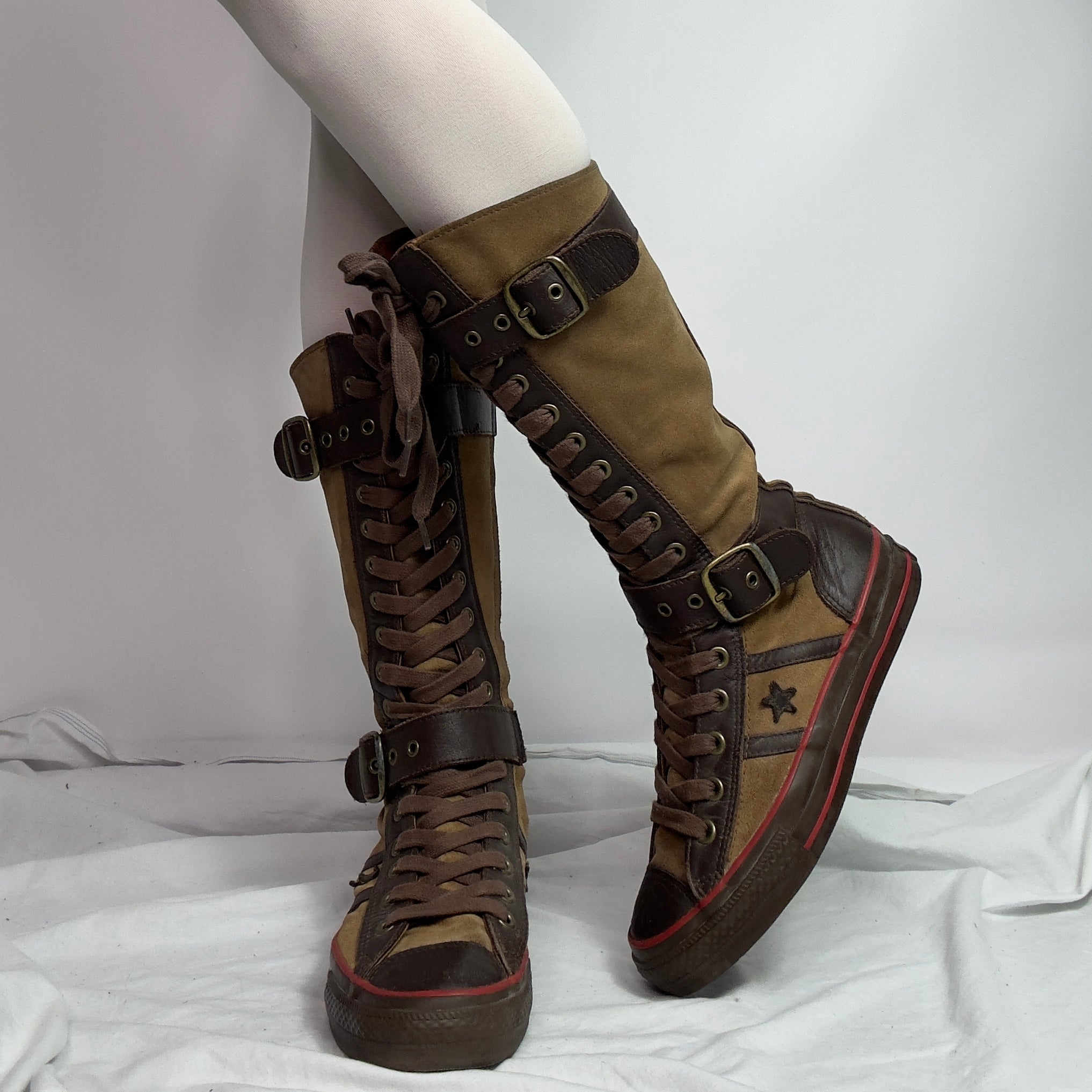 Converse Vintage Knee High Lace Up Buckle Boots darina s garms